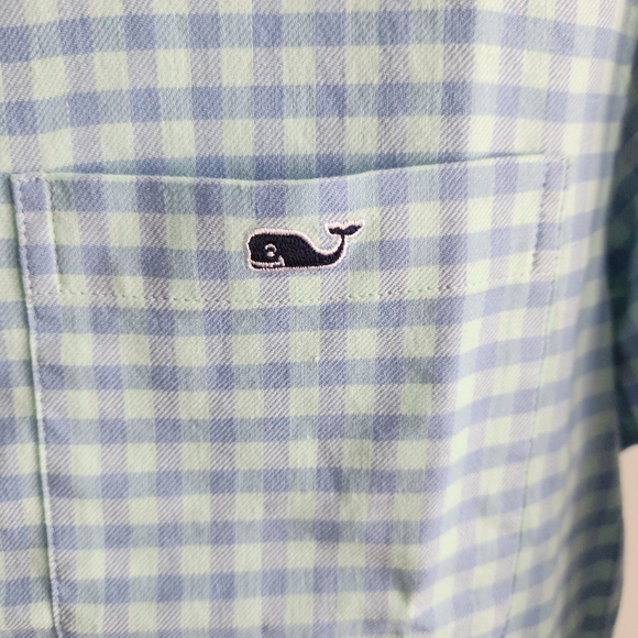 NWT Vineyard Vines Island Twill Gingham Button Down Shirt Crystal Blue - Small - Picture 6 of 6